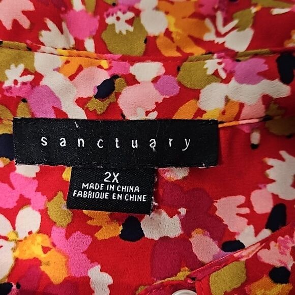 Sanctuary Red floral top size 2X - Picture 9 of 12
